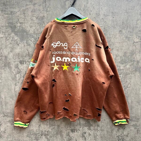 LRG ボロスウェット 鬼フェード ジャマイカ レゲエ XLトレーナー リメイク