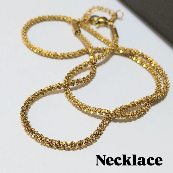 ステンレス ネックレス クリスクロス ゴールド 金属アレルギー