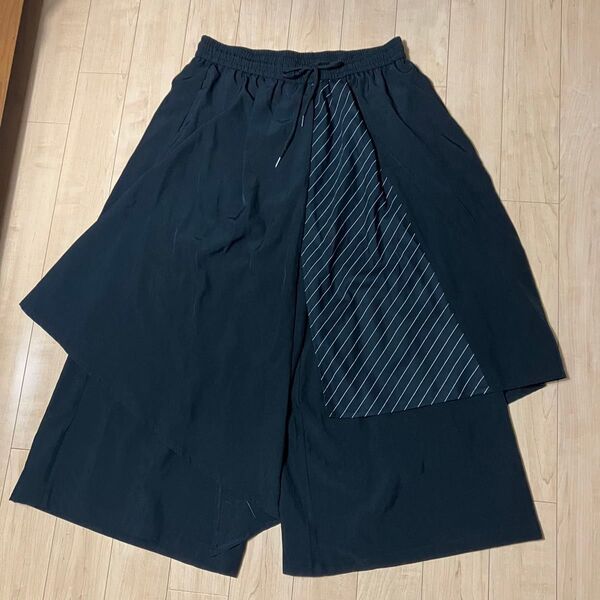 SHEIN シーイン ストライプ 袴スカートパンツ スカーチョ ワイドパンツ