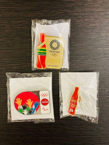 コカコーラ オリンピック ピンバッチ 3個セット 新品・未開封