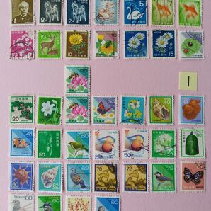 使用済み切手 普通、慶弔、コイル切手 76種79枚