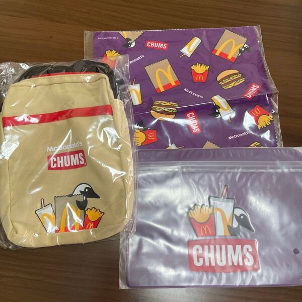 マクドナルド CHUMS 福袋 ミニショルダーバッグ クリーナークロス ジッパーポーチ セット
