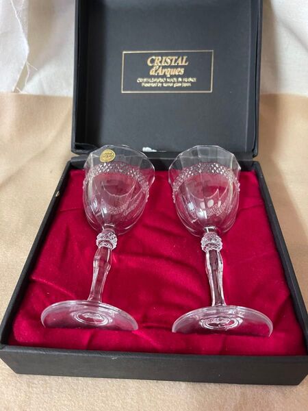 フランス製 CRISTAL d'Arques 24%LEAD ワインペアグラス