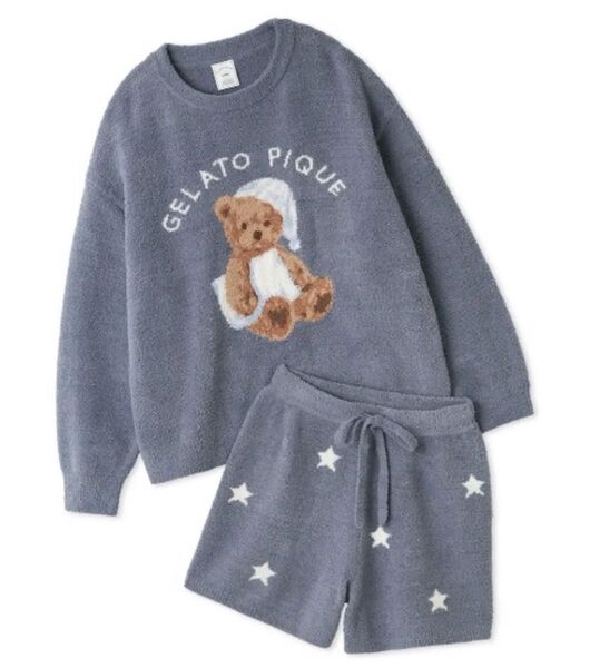 【ONLINE限定】GOOD NIGHT BEAR ジャガードプルオーバー&スタージャガードショートパンツセット