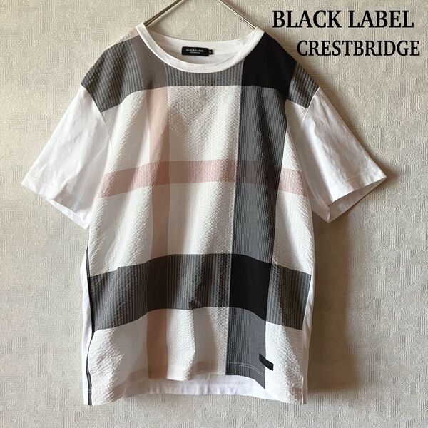 BLACK LABEL CRESTBRIDGE シアサッカー チェックカットソー