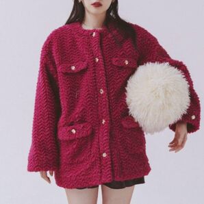 価格相談不可☆ボアフレンチブルゾン。022450200101。レッド