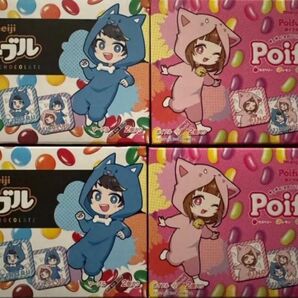 ☆ちろぴの☆ローソンコラボ限定パッケージ☆マーブルチョコ2箱とポイフル2箱 4箱セット☆オリジナルマジネットシート4種コンプ☆