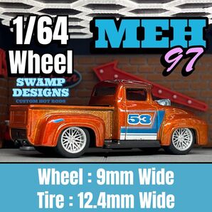 【MEH97】1/64 大径メッシュホイール ホイール 1/64ミニカーカスタム用 3インチアメ車 ピックアップトラック