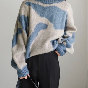 select MOCA ニュアンス柄シャギーニット