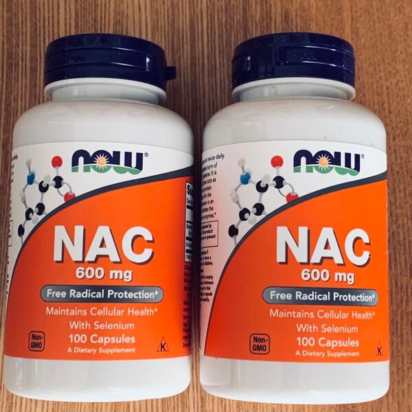 新品未開封 NAC(N-アセチル-L-システイン)600mg カプセル 100粒×2個 ナウフーズ 100カプセル