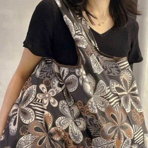 大容量 エコバッグ フラワー柄2点