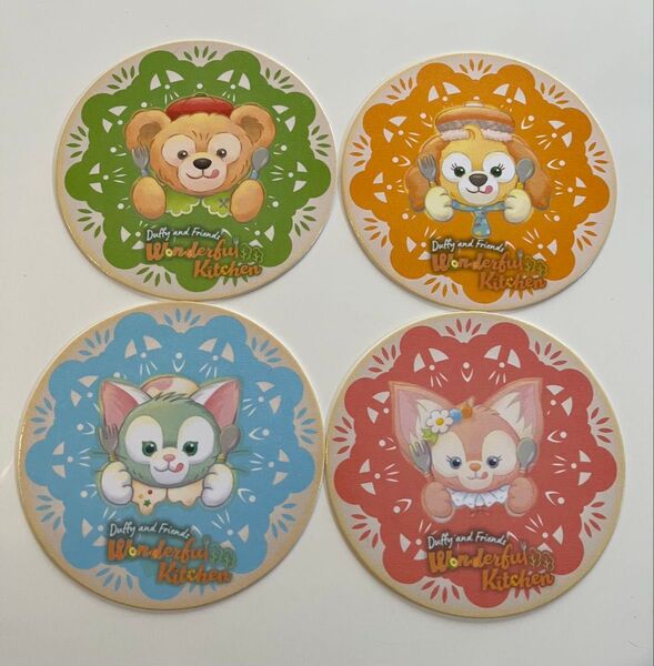 ディズニーシー ダッフィー&フレンズ ワンダフルキッチン コースター 4枚コンプリートセット