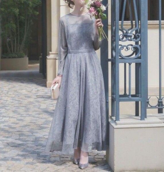 美品 GIRL 幾何学 パーティードレス ワンピース 結婚式 M