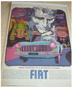 フィアット FIAT 1960年代 当時物 広告 アンティーク LIFE アメリカ雑誌切り抜き クラッシックカー
