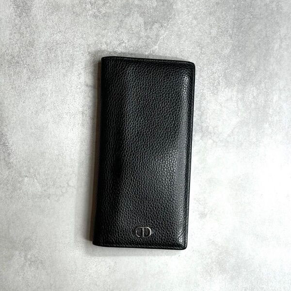 【現行/美品】 Christian Dior クリスチャンディオール / アイコンバーティカルウォレット 長財布 カーフ ブラック