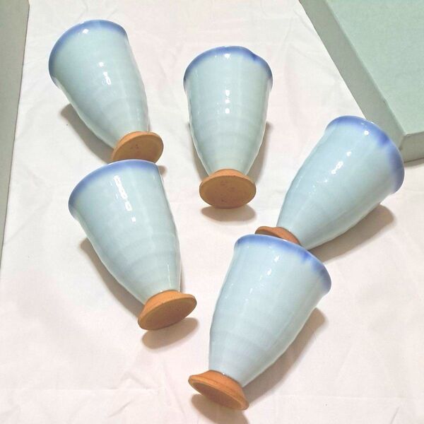 和食器 和風 カップ コップ 陶磁器 グラス ゴブレット 湯呑み 湯飲み 酒器 ぐい呑 ビール 可愛い ブルー系 水色 愛陶