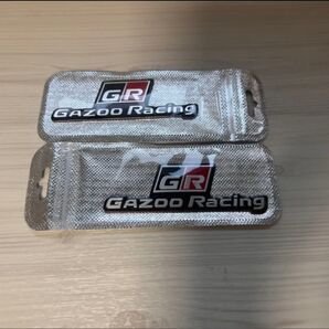 GR 金属製 メッキシルバー エンブレム トヨタ ガズーレーシング 2枚セット