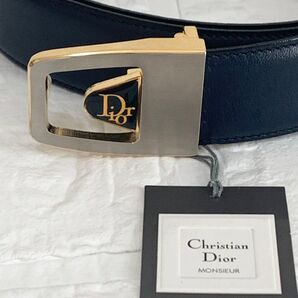 美品 Christian Dior クリスチャンディオール ベルト ネイビー