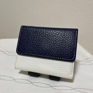 JETSETTER ジェットセッター マカロンウォレット 財布ネイビーホワイト レザー