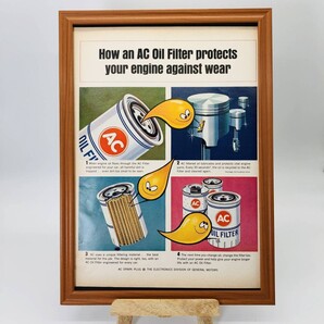 『 AC オイルフィルター 』ビンテージ 広告 60年代 フレーム 付 ポスター 当時物 額付 LIFE 雑誌 アンティーク AC Oil Filter