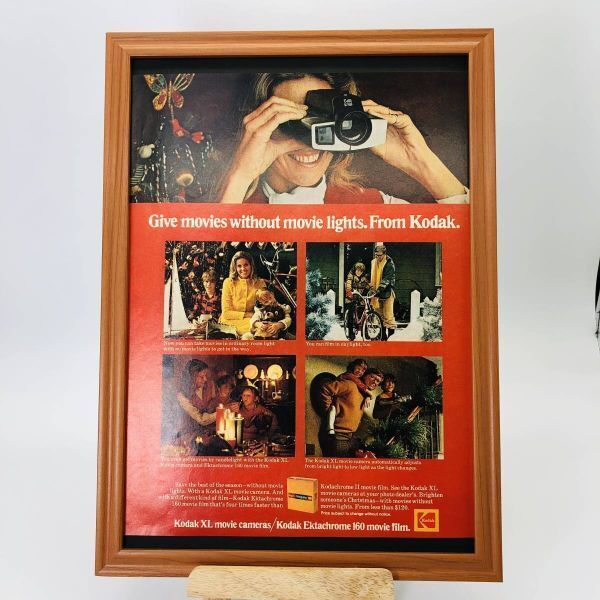『 コダック フィルム 』ビンテージ 広告 60年代 フレーム 付 ポスター 当時物 額付 LIFE 雑誌 アンティーク kodak
