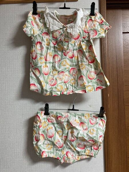 チューリップ トップス ショートパンツ セットアップ ロンパース ベビー服 90