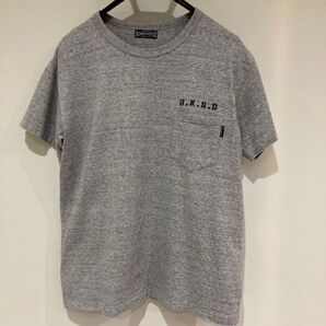 BUNKERSTUD バンカースタッド 染み込みプリントTシャツ 霜降りグレー Tシャツ グレー 半袖Tシャツ 半袖