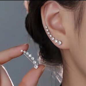 キュービックジルコニア ピアス 上品 韓国 シンプル アクセサリー 卒業入学 晴れの日