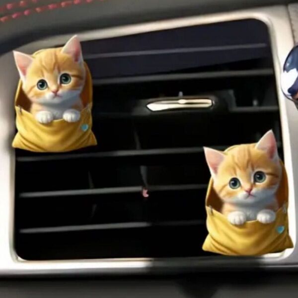 猫 車用 芳香剤 2個セット 可愛い Cute カーアクセサリー
