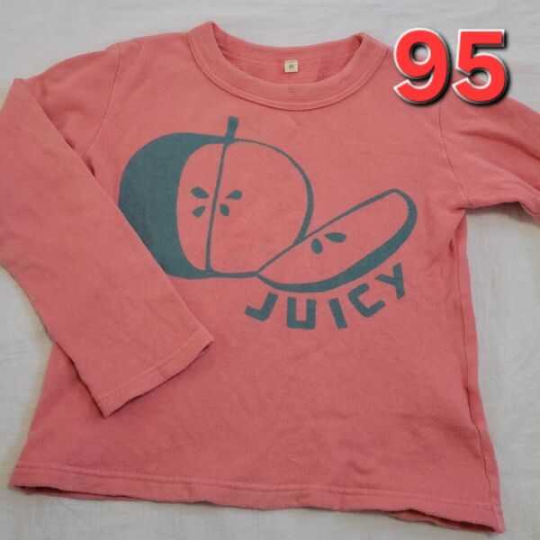 95cm りんご柄長袖Tシャツ ロンT 男の子 女の子