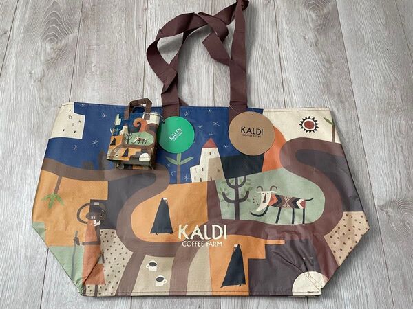 KALDI カルディ エコバッグ 大容量 ミニバッグ 伝説柄 ミニミニミニクランチ オンライン 完了 限定 肩掛け キーホルダー