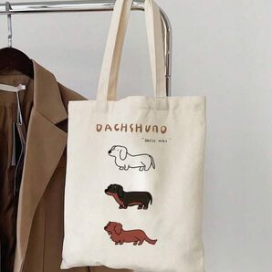 新品未使用【トートバッグ】犬【ダックスフンド】レディースバッグ ハンドバッグ ダックス 軽量 大容量 かわいい 犬用品 犬