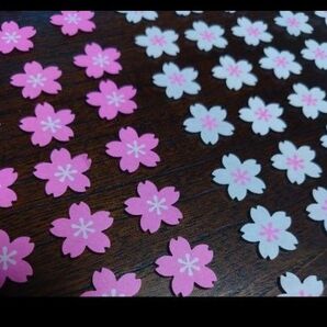 クラフトパンチ 桜の花(花芯付き) 100枚 (ピンク50枚、白50枚)