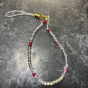 ビーズスマホストラップ ハンドメイド