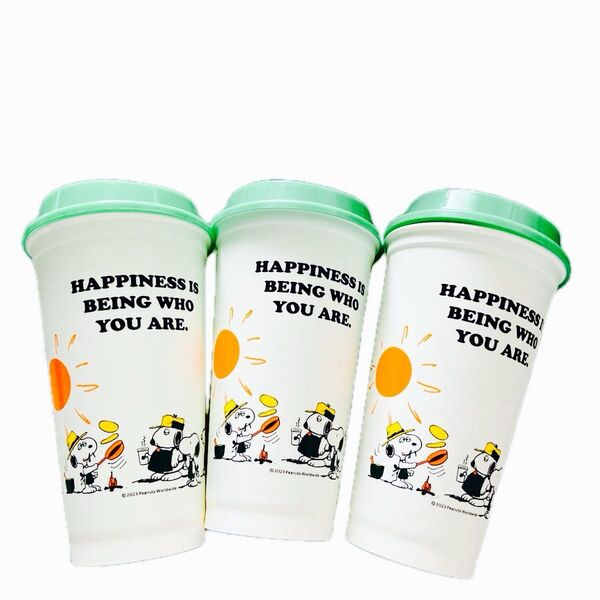 スタバ×ピーナッツ「リユーザブルカップ オフホワイト PEANUTS Snoopy Brothers 473ml×3 2022年