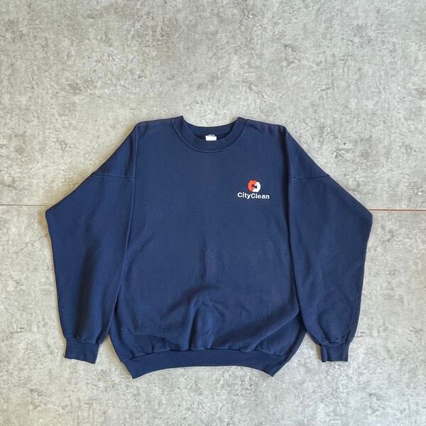90s ネイビー スウェット Lサイズ CityClean 古着 トップス スウェット トレーナー