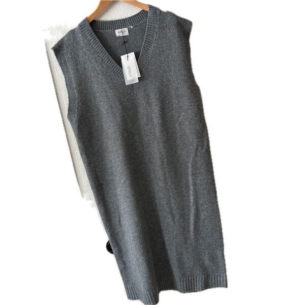 emi+新品未使用ノースリーブニットワンピースゆったり大きいサイズグレーLL.3L