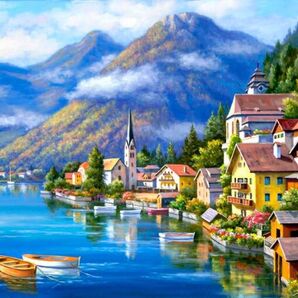 お勧め!ALLオーロラビーズ ダイヤモンドアートキット A2サイズ 四角 海辺 景色