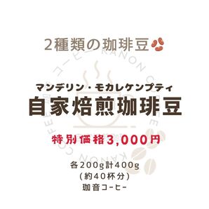 2種類のコーヒー豆セット各200g(約40杯分)