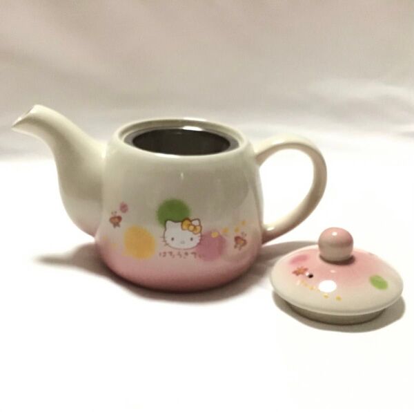 ★ サンリオ はろうきてぃ ティー&コーヒーポット 急須 / キティ 蝶 ピンク 和柄