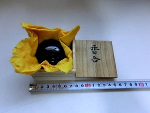 香合■唐木丸香合 家彫り お茶道具 古美術 時代物 骨董品■