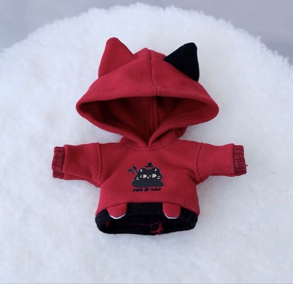 ねんどろいど オビツ11服 ドール服 猫みみトップス 赤