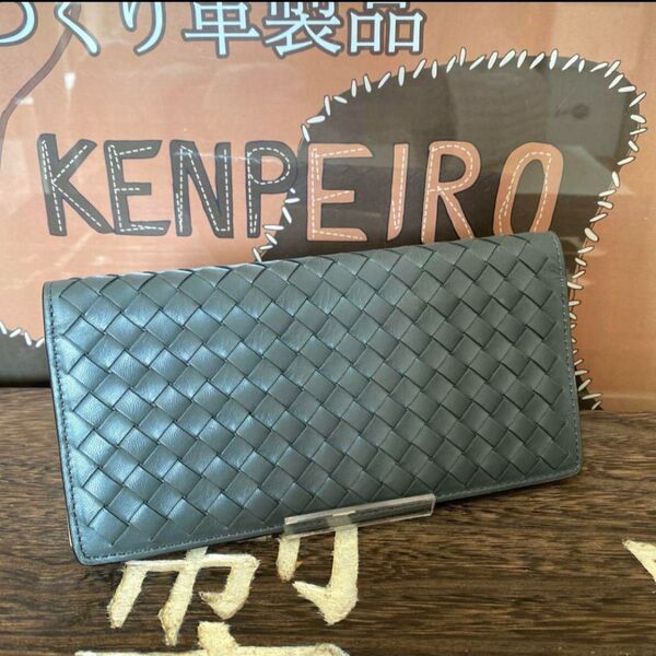 本革長財布 ソフト牛革 メンズ レディース 手編み 薄型 軽量 大容量 長財布