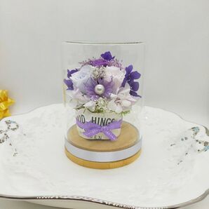 【お値下げ】プリザーブドフラワー 円筒形 (9×9×12) 供花 お供え 7.3.1