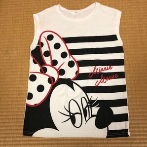 タンクトップ ノースリーブ トップス ディズニー ミニーマウス サイズM 154〜162 ポリエステル 綿 中古