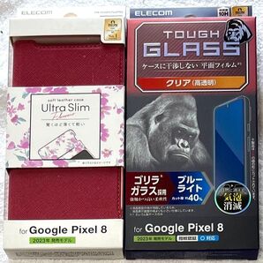 2個 Google Pixel 8 用ソフトレザー薄型磁石付手帳型PND940+
