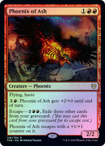 え赤Foil 灰のフェニックス 1枚（4枚在庫s 英 良品 THB）/Phoenix of Ash（MTG /テーロス還魂記/Theros Beyond Death/）