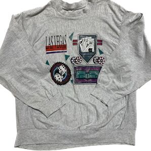 90s ポーカー/トランプ総柄 スウェット デザイン系 US製