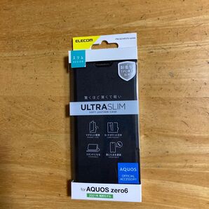 AQUOS zero6 ソフトレザーケース 薄型 磁石付 PM-S214PLFUBK(ブラック)