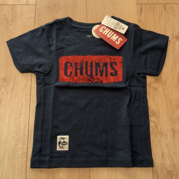 チャムスのロゴスパンコールキッズTシャツ